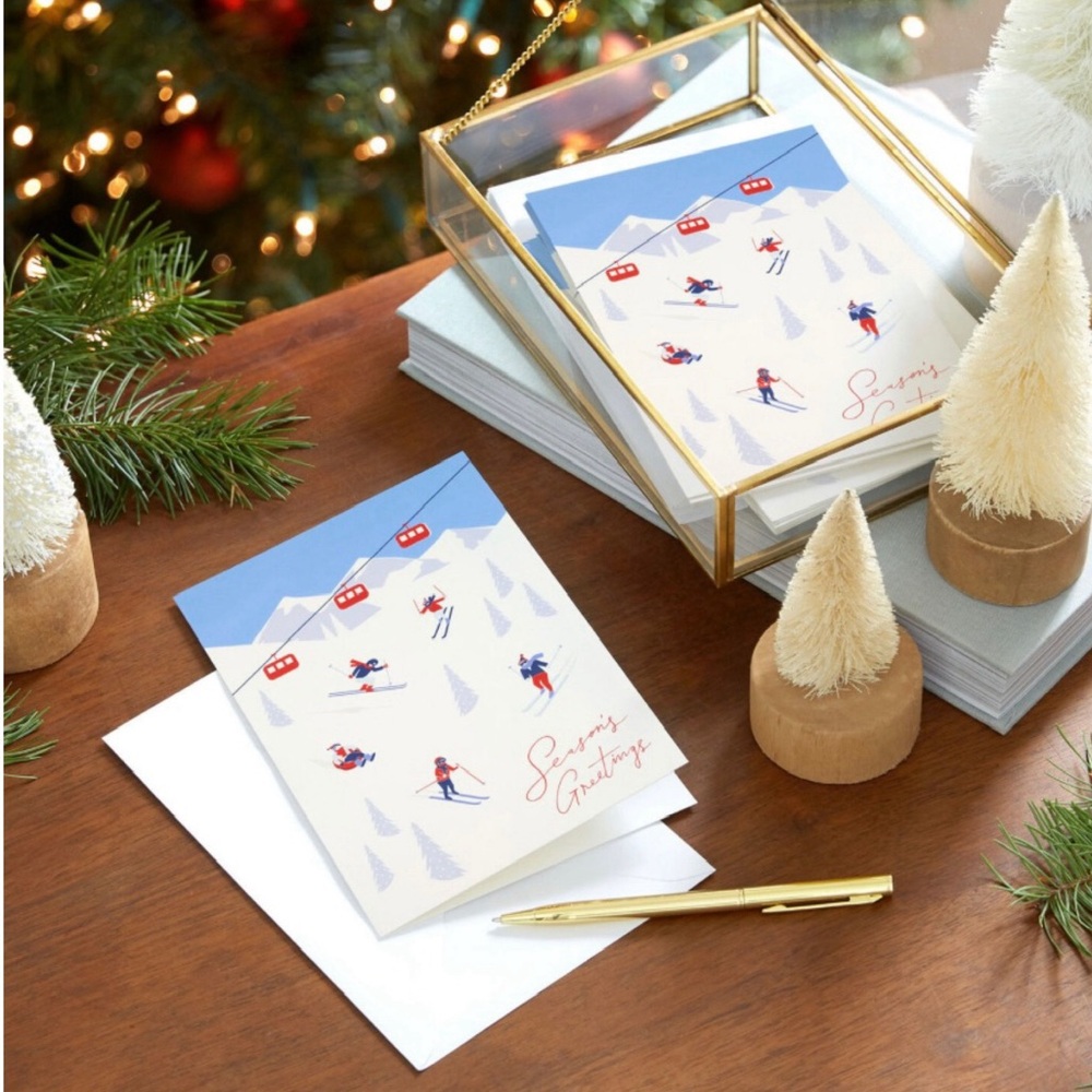 Hallmark Alpine Ski Slopes Boxed Christmas Cards, Pack of 16 (NWT) - Picture 7 of 13